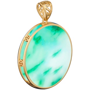 diy空托S925纯银吊坠空托蜜蜡翡翠玉石绿松石牌子项坠银托女28*28