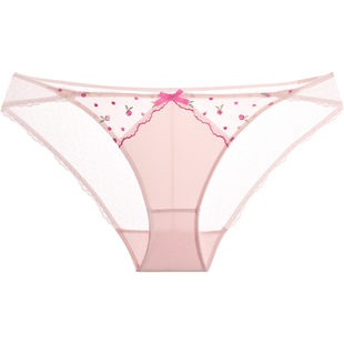 3条118元好奇蜜斯抗菌纯棉裆低腰性感蕾丝三角内裤女透气夏季轻薄