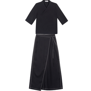 2022中式餐厅饮服务员工作服茶楼馆饭店美容院师套装修身显瘦弹力