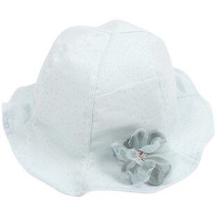 女童帽子春夏季薄款纯棉网纱闪亮洋气婴儿童女宝宝瓜皮小孩渔夫帽