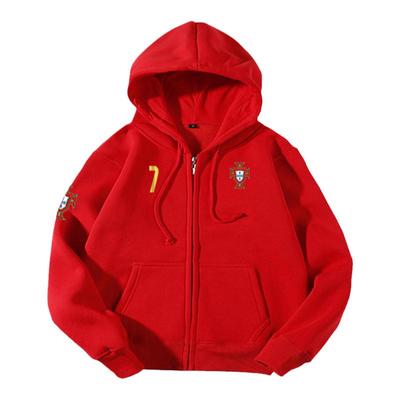 葡萄牙队服C罗B费足球迷开衫卫衣