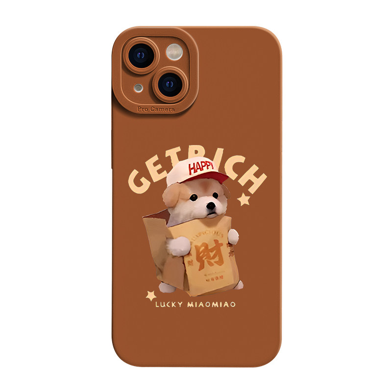 发财狗狗iPhone17手机壳苹果15pro max个性13创意12高级mini男14女6薄16硅胶se3软简约7/8p