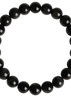 普陀山天然黑曜石转运珠手串