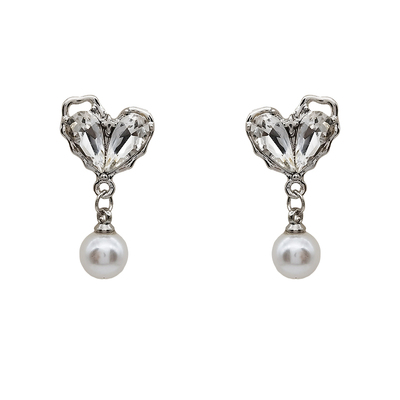 合金日韩水晶女925针耳夹无耳洞