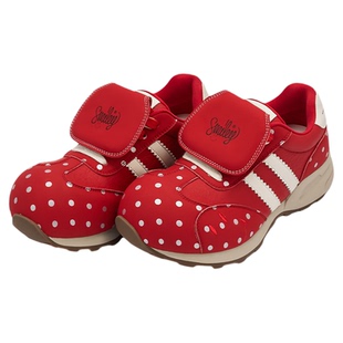 SMILEY笑脸蘑菇系列红色女丑萌波点翻盖圆头增高慢跑鞋复古休闲鞋