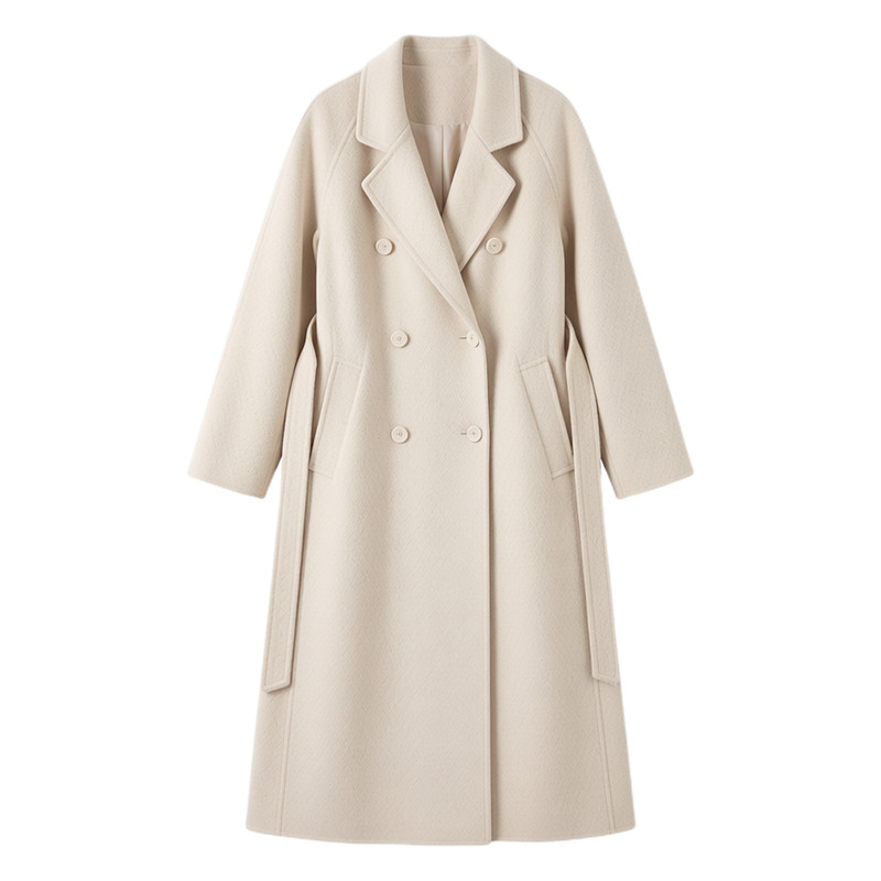 winter black wool coat women新款女高级感气质出口呢子大衣外套