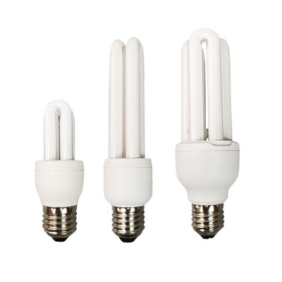 家装节能灯泡e27螺旋直管U型白光