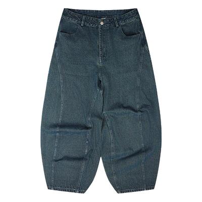 「虫茧」版型设计宽松牛仔裤