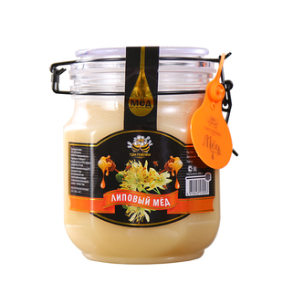 俄罗斯原装进口特里普乔卡牌天然蜂蜜椴树蜜无加工原蜜1000克装