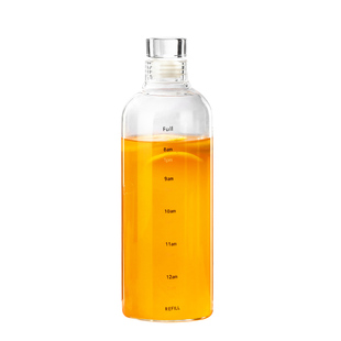 高硼硅玻璃刻度冷水瓶饮料果汁冷泡茶瓶子家用耐高温牛奶瓶冷萃杯