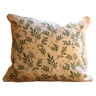 美式田园刺绣靠垫客厅沙发绣花大抱枕套飘窗床头50x60靠枕可拆洗