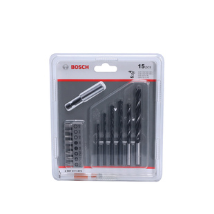 博世15支钻头批头金工木工钻头螺丝批头混合套装家用电动工具附件