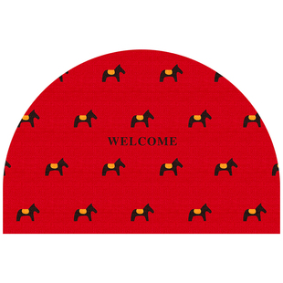 马年半圆形地垫硅藻泥新年入户门垫玄关门口进门脚垫喜庆乔迁地毯