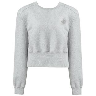 DPLAY灰色短款卫衣休闲卫衣抓绒上衣保暖加绒卫衣女小个子上衣