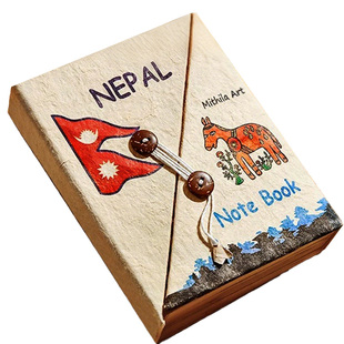 正版尼泊尔手工本现货diy素材材料包全套复古高颜值网红手账本空白植物手工礼物送男友生日礼物笔记本包装盒