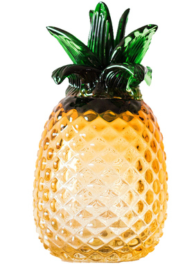 掬涵玻璃凤梨拉制美式风工艺品