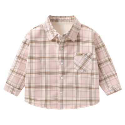 男童学院风加厚长袖衬衫冬季2025新款冬装童装儿童宝宝秋冬衬衣潮