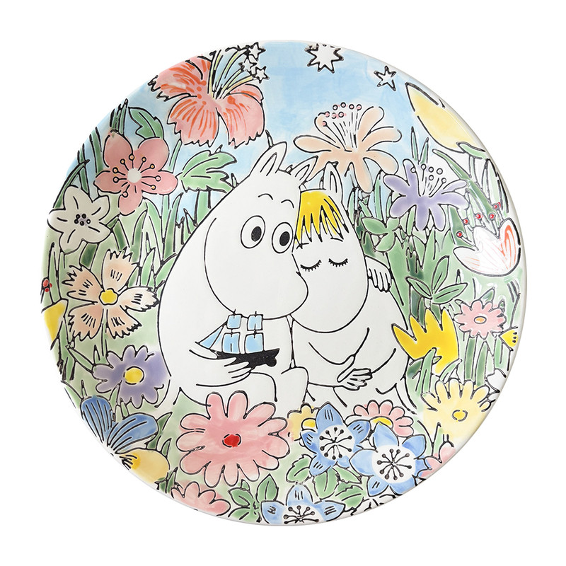 芬兰姆明moomin手绘陶瓷盘早餐盘盘子碟子甜品盘汤菜盘釉下彩餐具