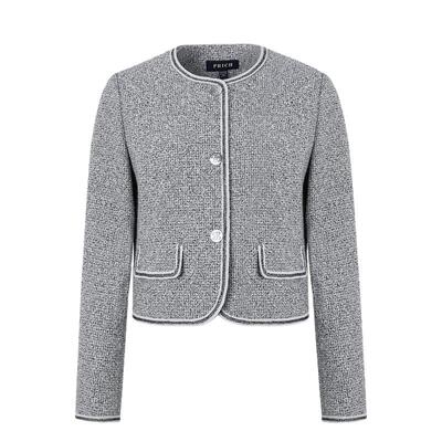 PRICH法式复古小香风花纱肌理感短外套套装圆领上衣