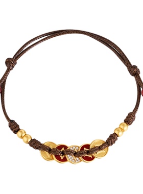 阿吉豆玄马迎福系列钱币绳结手链