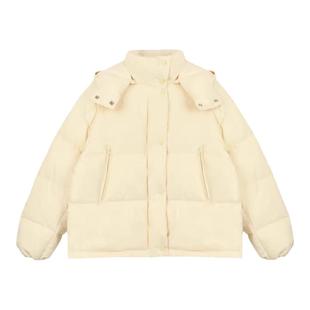 奶黄小个子学生百搭羽绒棉服女2025秋冬季新款高级感加厚保暖外套