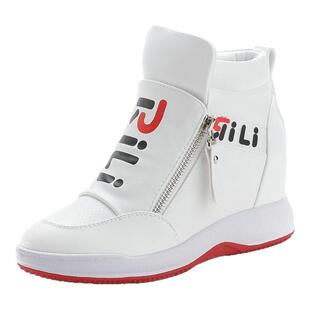 香港内增高小白鞋女鞋2026春季韩版新款坡跟单鞋运动加绒休闲鞋女