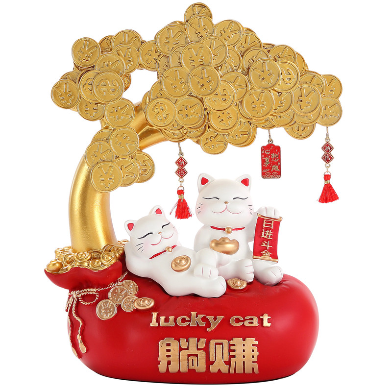 招财猫发财树客厅办公室摆件
