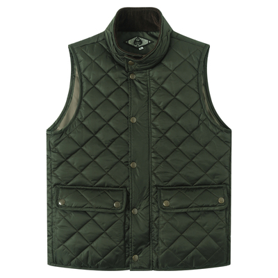 SOARIN美式复古夹棉菱格马甲背心男 阿美咔叽冬季内胆立领马夹潮