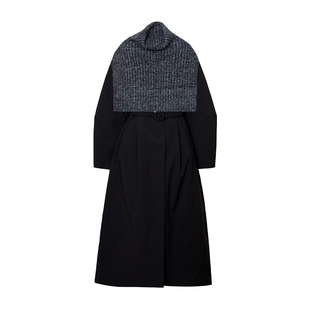 TOP家 法式复古轻奢 90白鹅绒立领收腰气质长款羽绒服配披肩围脖