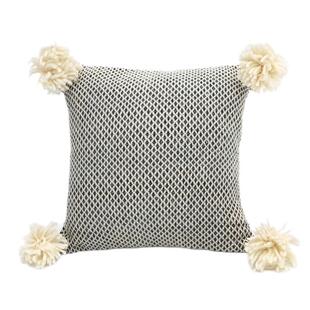 Roomology 摩洛哥手工纯羊毛编织蓬蓬毛球抱枕靠枕沙发靠垫