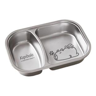 食品级不锈钢儿童餐盘幼儿园宝宝家用不锈钢双格餐盘防摔多格饭盒