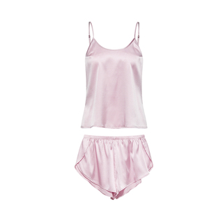 桑蚕丝吊带短裤情调两件套 丝绸女士内衣家居服套装 性感度假睡衣