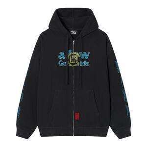 AFGKxCLOTTEE联名 渐变水洗做旧拉链开衫卫衣男女帽衫
