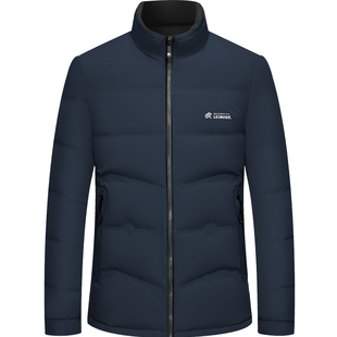 啄木鸟男士羽绒服冬季新款短款立领轻薄保暖外套中老年上衣爸爸装