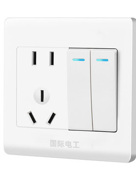 86型暗装二开开关带五孔插座