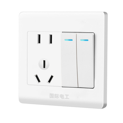 86型暗装二开开关带五孔插座