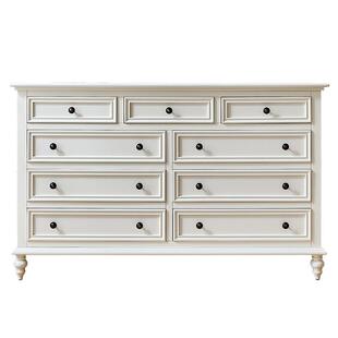 美式实木九斗柜小户型客厅靠墙家用主卧室储物收纳抽屉柜奶油白色