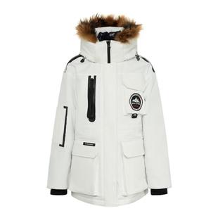 雪中飞奶咖羽绒工装2026秋冬爆款男女同款鹅绒羽绒服派克貉子毛领