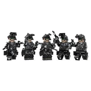 兼容乐高小人军事积木特种兵人仔蛟龙士兵模型武器枪益智玩具男孩