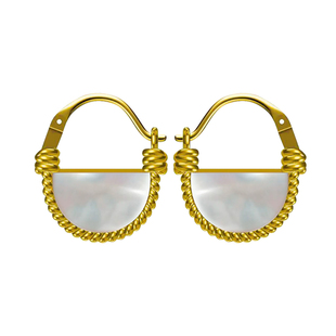 清冷气质《穹顶》原创设计小众复古天然厚切白贝母耳环耳饰高级感