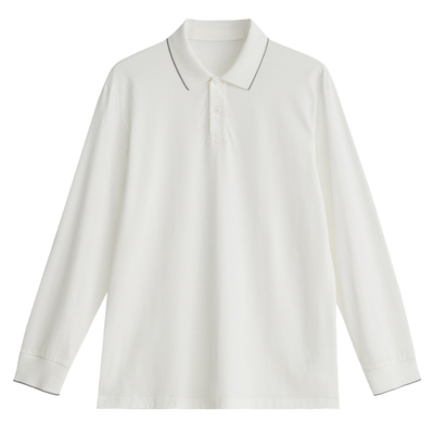 柔软细腻PIMA棉男士翻领长袖T恤