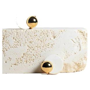 豆豆同款独白系列天然白洞石长短两戴耳环女小众设计高级气质耳钉