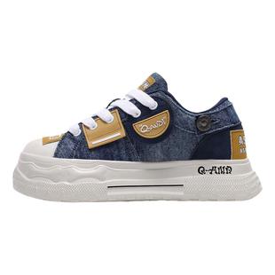 【陆虎同款】帆布鞋女款鞋子新款秋季厚底增高大头鞋情侣休闲鞋男