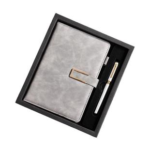 商务笔记本套装礼盒定制可印LOGO会议本子笔定做内页学生笔记本子封面刻名字公司办公软皮记事本工作记录本