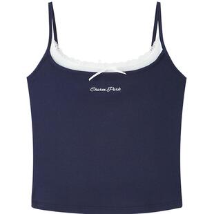 三福女春夏季假两件内搭吊带简约时尚BM风穿搭可外穿上衣女士背心