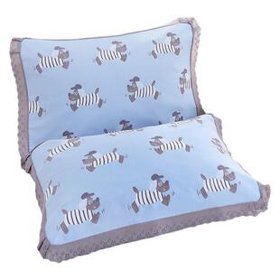 天阳加大水柔棉枕巾纯棉纱布欧式花边枕头巾四季成人卡通柔软盖巾