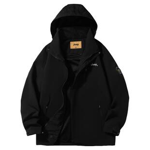 Jeep吉普户外软壳单层冲锋衣外套男2026春季防风防泼水登山服夹克