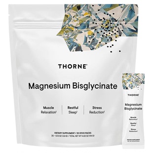 Thorne悦恩睡美人粉双甘氨酸螯合镁粉补充剂200mg旅行袋装M204P