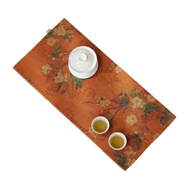新中式禅意缎面茶席茶桌干泡垫