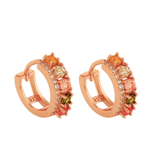 小银匠天然碧玺纯银耳环女彩色宝石彩宝旺财耳扣耳饰耳钉生日礼物